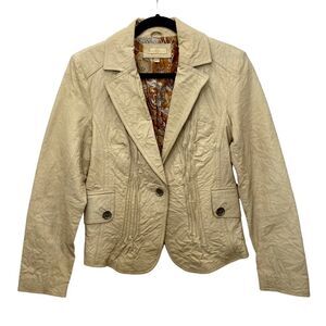 Wilsons Leather Pintuck Beige Blazer Size Medium SEE DESCRIPTION